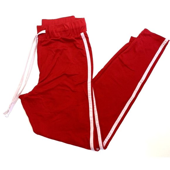 Women's Leggings Red  Striped Small - Picture 1 of 8
